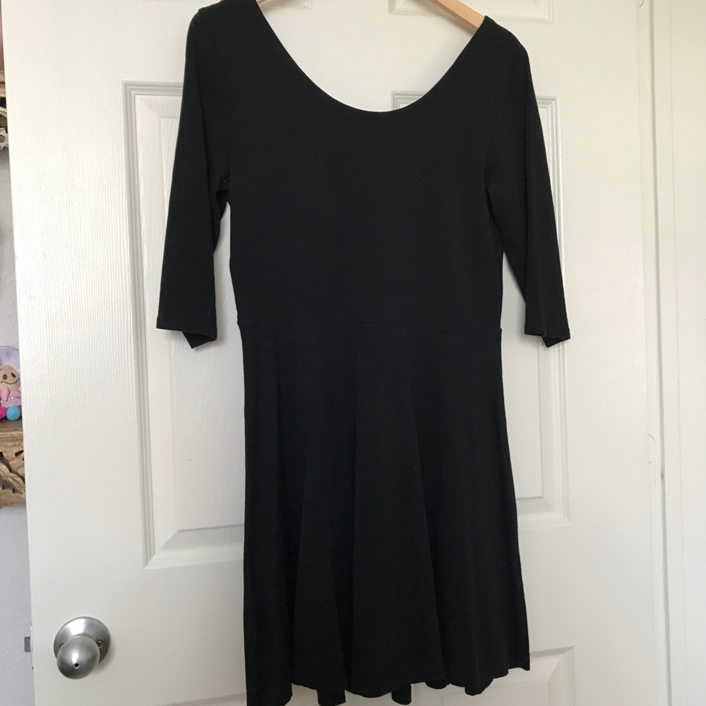 Express fit and flare little black dress
